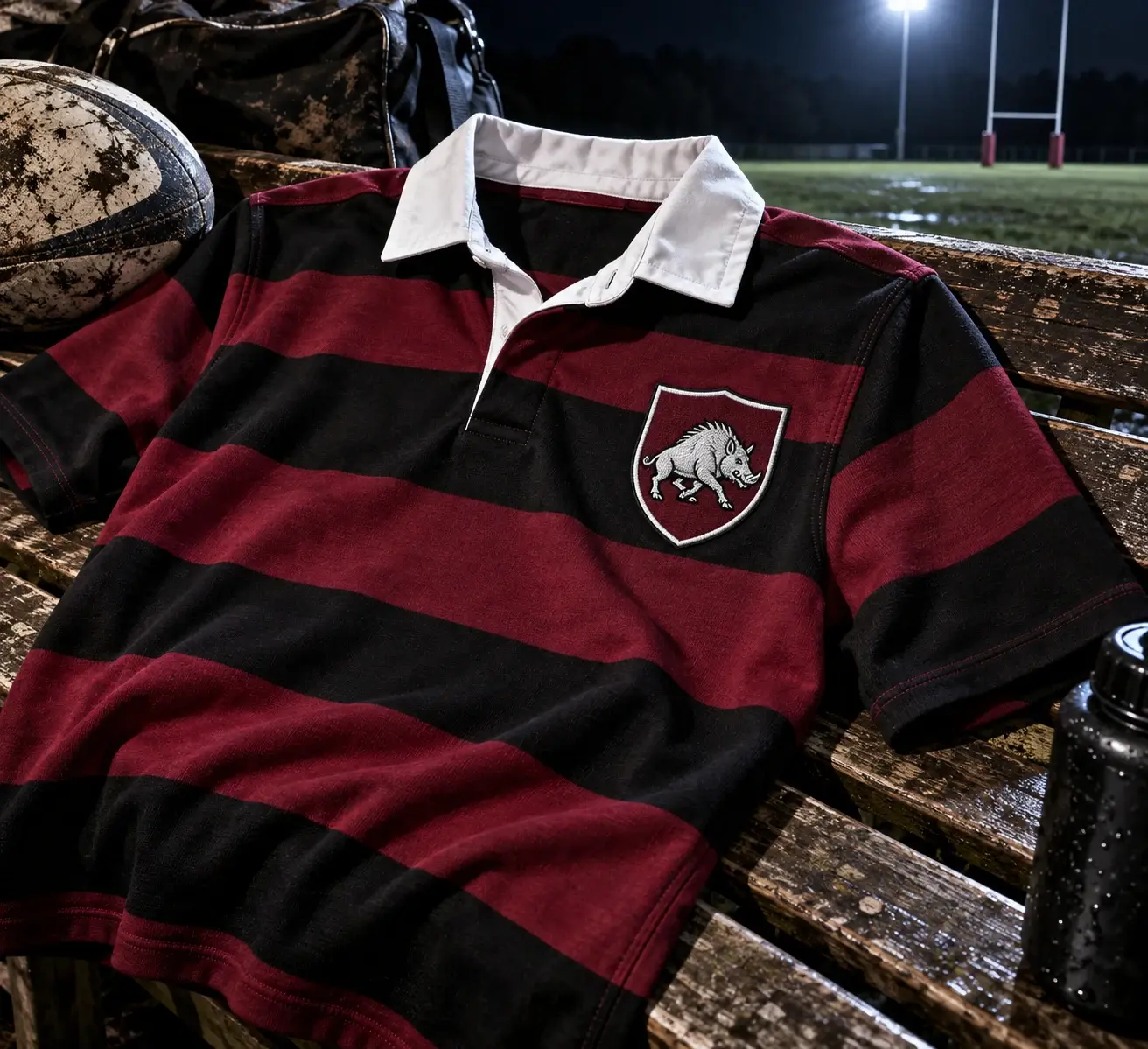Maillot cerclé — Rugby · écusson sanglier